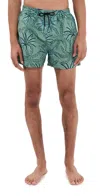 Paul Smith Palm Print Quick-dry Swim Shorts In Green