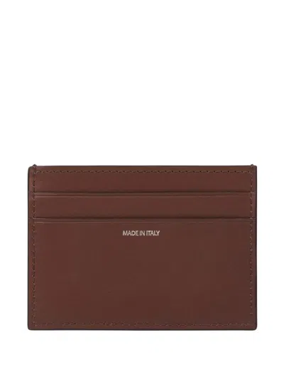 Paul Smith Panel Leather Cardholder In Brown