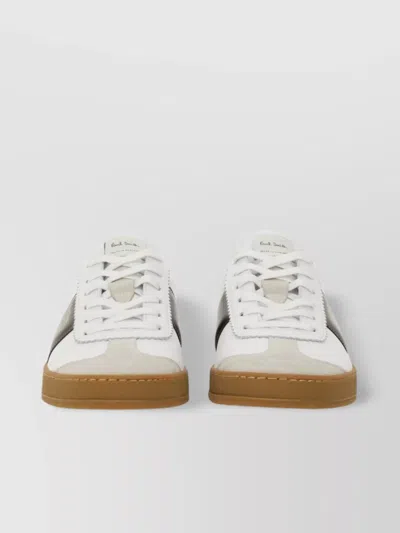 Paul Smith Panel Sneaker Round Toe Rubber Sole In White