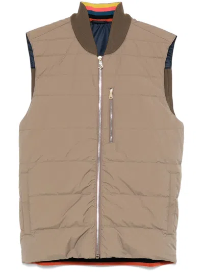 Paul Smith Panelled Gilet In Brown