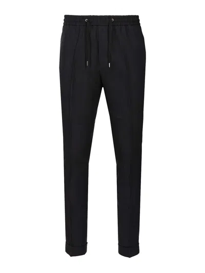 Paul Smith Slim Fit Linen Trousers In Black