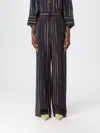 Paul Smith Silk Trousers Stripes Elastic Waistband In Animal Print