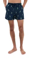 Paul Smith Mens Parrot Print Swim Shorts In Navy