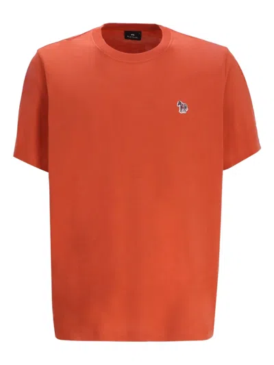 Paul Smith T-shirt Mit Patch-detail In Orange