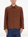 Paul Smith Long Sleeve Jacket With Collared Neck And Pockets In Brown