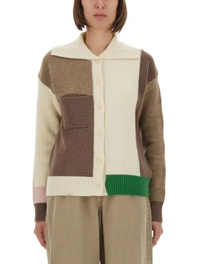 Paul Smith Knitwear With Ribbed Cuffs And Patch Pocket In Brown