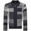 Paul Smith Patchwork Full Zip Cardigan Navy In Gray