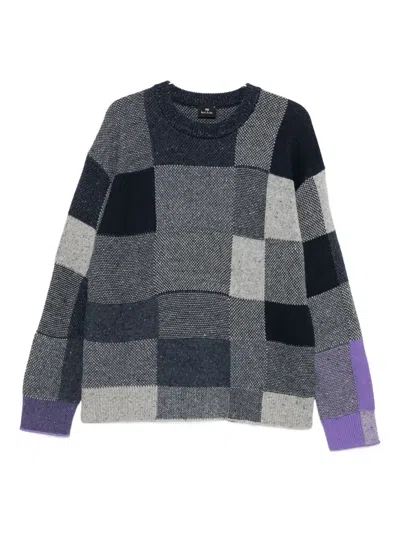 PAUL SMITH PATCHWORK-PANELLED SWEATER