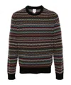 Paul Smith Pattern-intarsia Knitted Jumper In Black