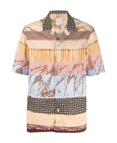 Paul Smith Graphic-print Short-sleeved Shirt In Nude