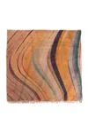 Paul Smith Printed Scarf In Brown