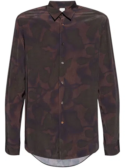 Paul Smith Patterned Shirt In Brown