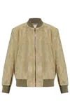 Paul Smith Suede Bomber Jacket In Green
