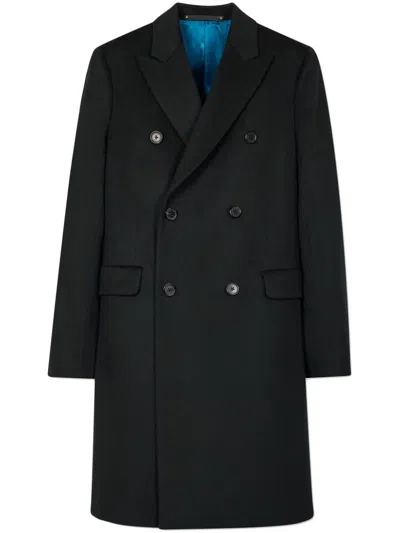Paul Smith Peak Lapels Double-breasted Coat In Grün