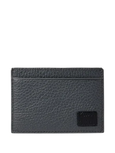 Paul Smith Pebbled Leather Cardholder In Gray
