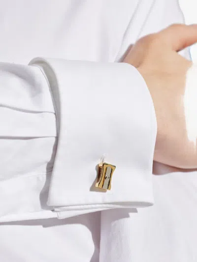 Paul Smith Pencil-sharpener Cufflinks In Gold