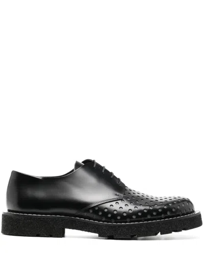 Paul Smith Perforated-detail Leather Derby Shoes In Black