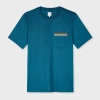 Paul Smith Mens Tshirt Stripe Pkt Blue In Blue