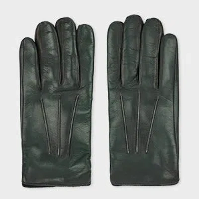 Paul Smith Petrol Green Leather Gloves
