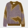 Paul Smith Multicolor Photogram Leaves Mohair-blend Sweater In Yellow