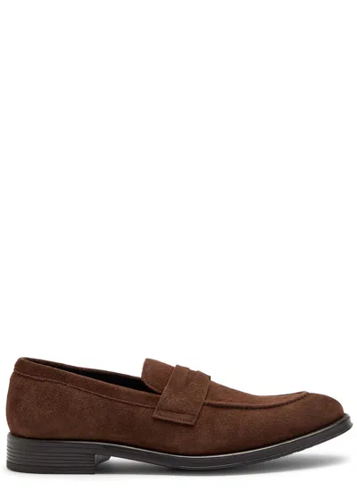 Paul Smith Pierce Suede Loafers In Brown