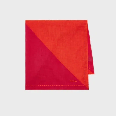 Paul Smith Pink And Red Bandana Scarf In Blue
