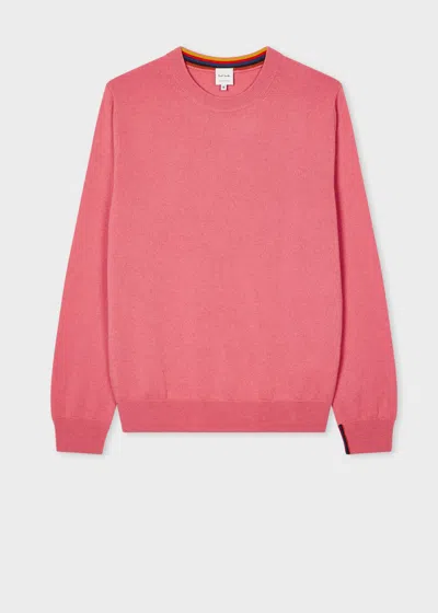 PAUL SMITH PINK CASHMERE CREW NECK SWEATER