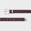 Paul Smith Pink Houndstooth Pony Skin Belt In Brown