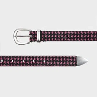 Paul Smith Pink Houndstooth Pony Skin Belt