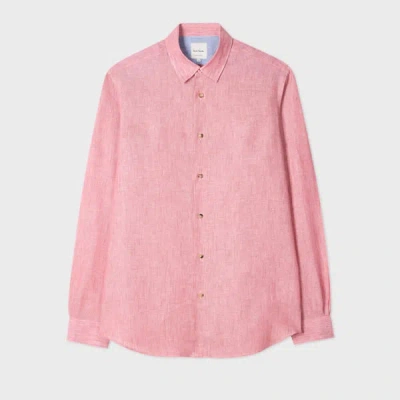 Paul Smith Full-sleeve Linen Shirt In Pink