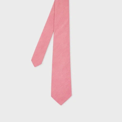 Paul Smith Pink Linen-silk Blend Textured Tie In Purple