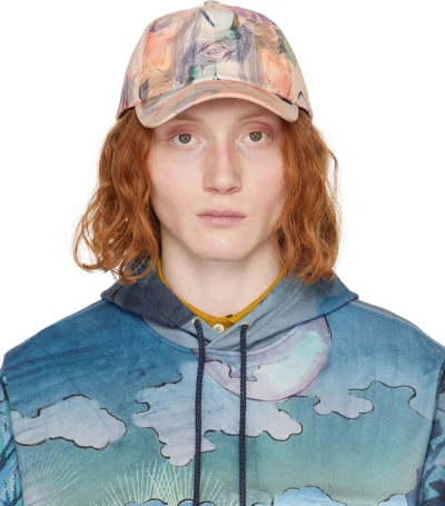 Paul Smith Pink Narcissus Cap In Blue