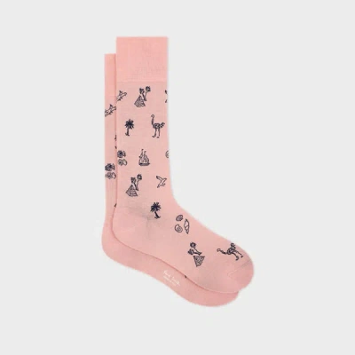 Paul Smith Pink 'ostrich' Socks