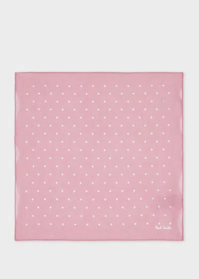 Paul Smith Pink Polka Dot Cotton Pocket Square