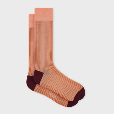 Paul Smith Pink Ribbed Cotton-blend Socks