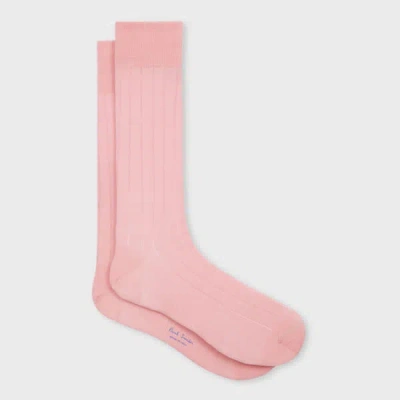 Paul Smith Pink Ribbed Cotton Socks