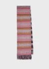 Paul Smith Pink Stripe Wool Scarf Red In Red
