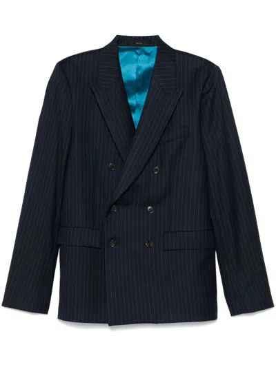 Paul Smith Pinstriped Blazer In Blue