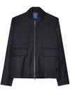 Paul Smith Dark Navy Pinstripe Wool Zip Jacket Blue In Blue