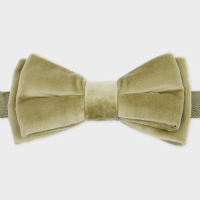 Paul Smith Pistachio Green Velvet Pre-tied Bow Tie