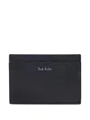 Paul Smith Saffiano Leather Card Holder With In Black