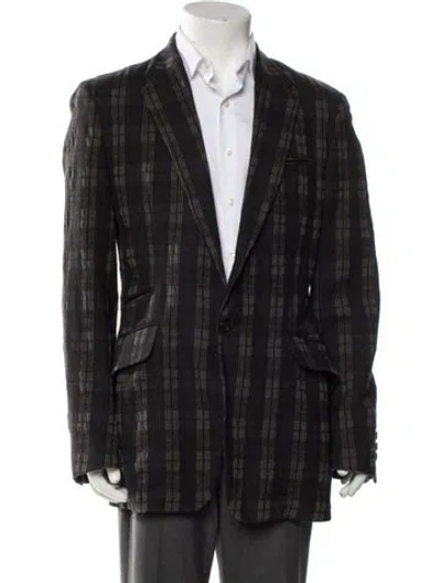 Pre-owned Paul Smith Plaid Print Blazer In Gray