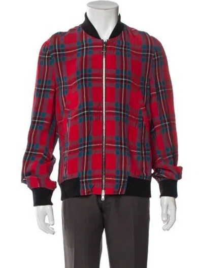 Pre-owned Paul Smith Plaid Print Bomber Jacket In Red