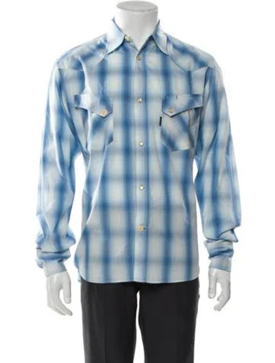 Pre-owned Paul Smith Plaid Print Long Sleeve Shirt In Blue