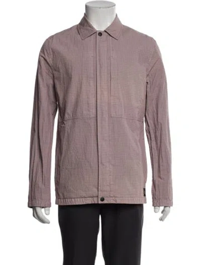 Pre-owned Paul Smith Plaid Print Overcoat In Purple