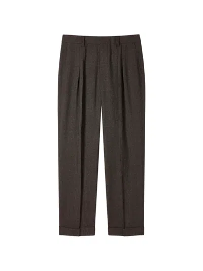 Paul Smith Pleated Cuffed Trousers In Brown