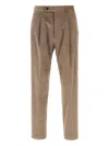 Paul Smith Pleated-front Corduroy Trousers In Brown