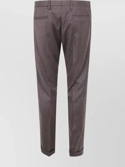 Paul Smith Pleated Front Trousers Cuffed Hem In Brown