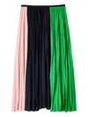 Paul Smith Pleated Panel Midi Skirt In Multi