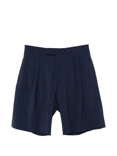 Paul Smith Pleated Shorts In Blue